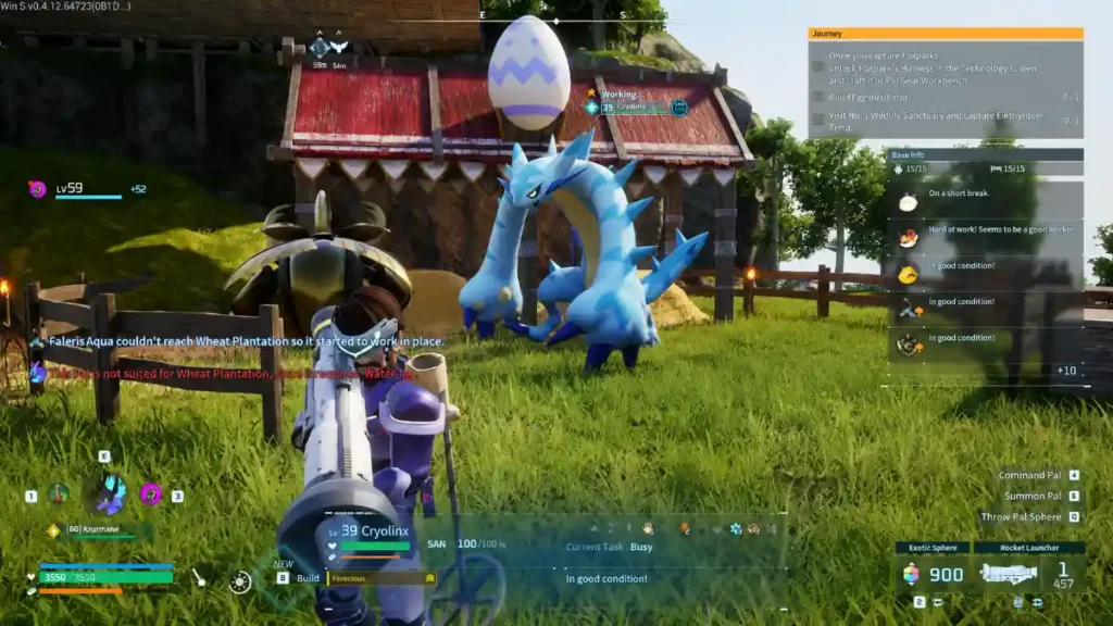  Pals attacking the enemy trainer in Palworld Arena