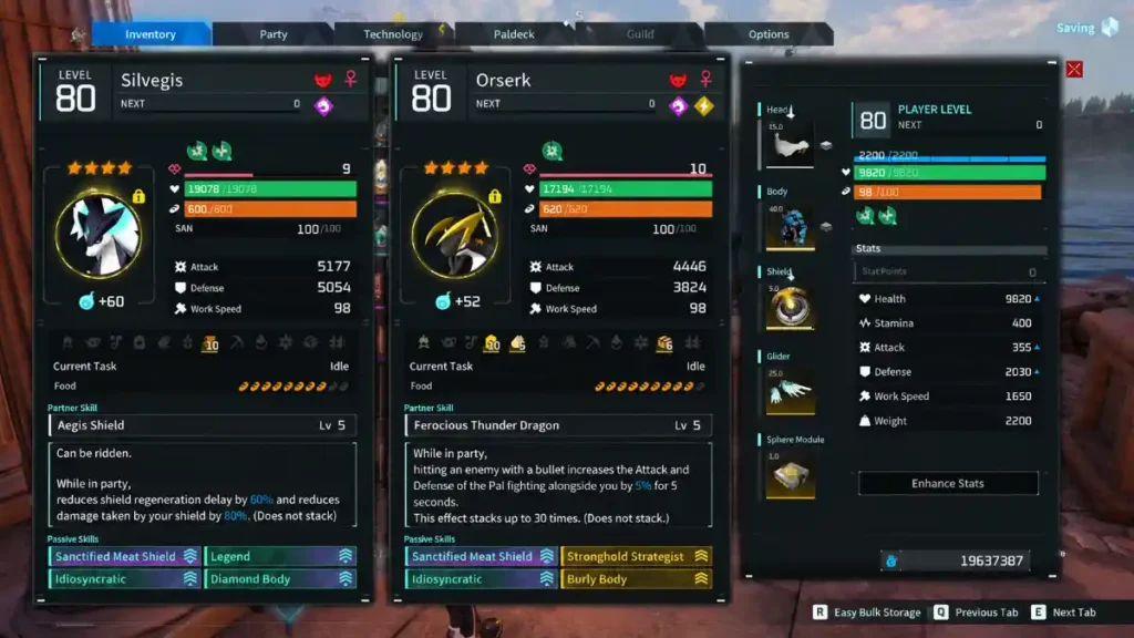 Orserk and Silvegis compared for a Palworld Arena team