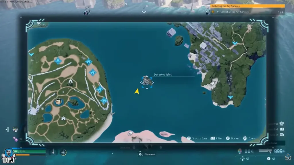 Map showing the World Tree unlock route in Palworld