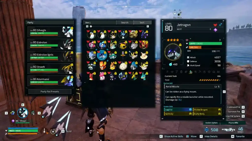 Palworld Arena team setup with a defensive main Pal and damage dealers