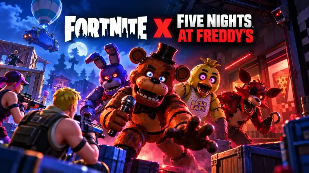  Five Nights at Freddy’s Fortnite Bundle featuring FNAF character cosmetics