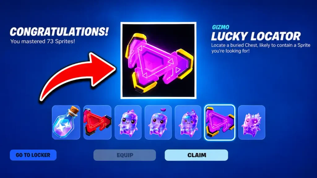  Lucky Locator icon and available quantity in Fortnite’s Gizmo inventory.
