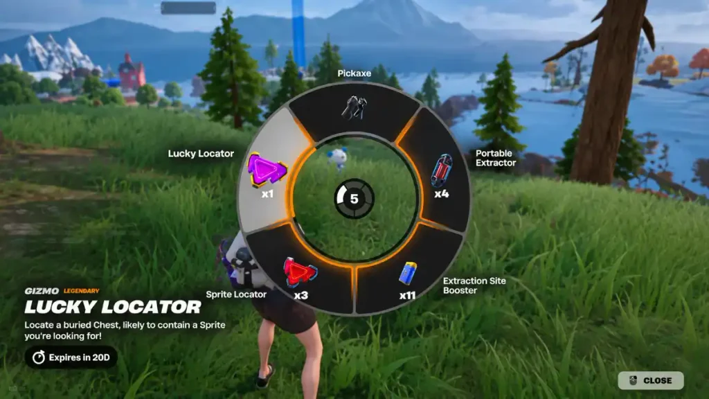 Lucky Locator selected in Fortnite’s Gizmo Wheel