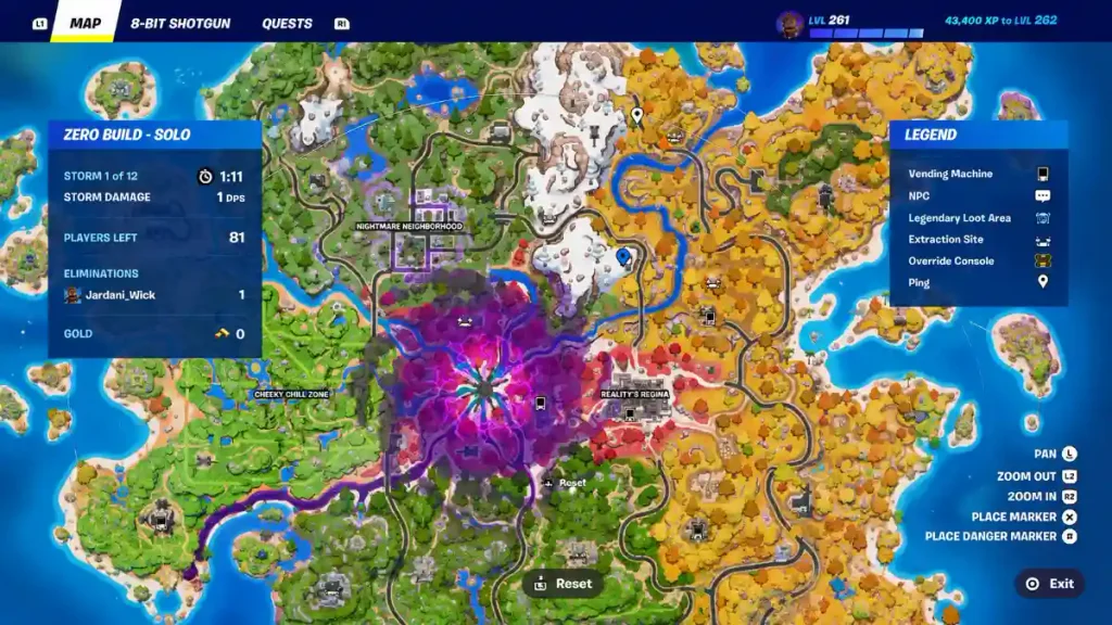 Yeat beside the red zipline tower in Fortnite