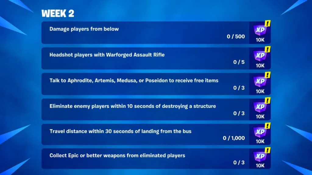 Fortnite quest panel showing the Freddy’s Nightmare damage challenge