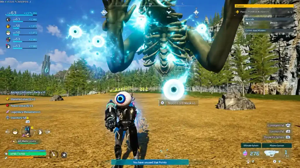 Moon Lord’s exposed chest core after its eye weak points are destroyed